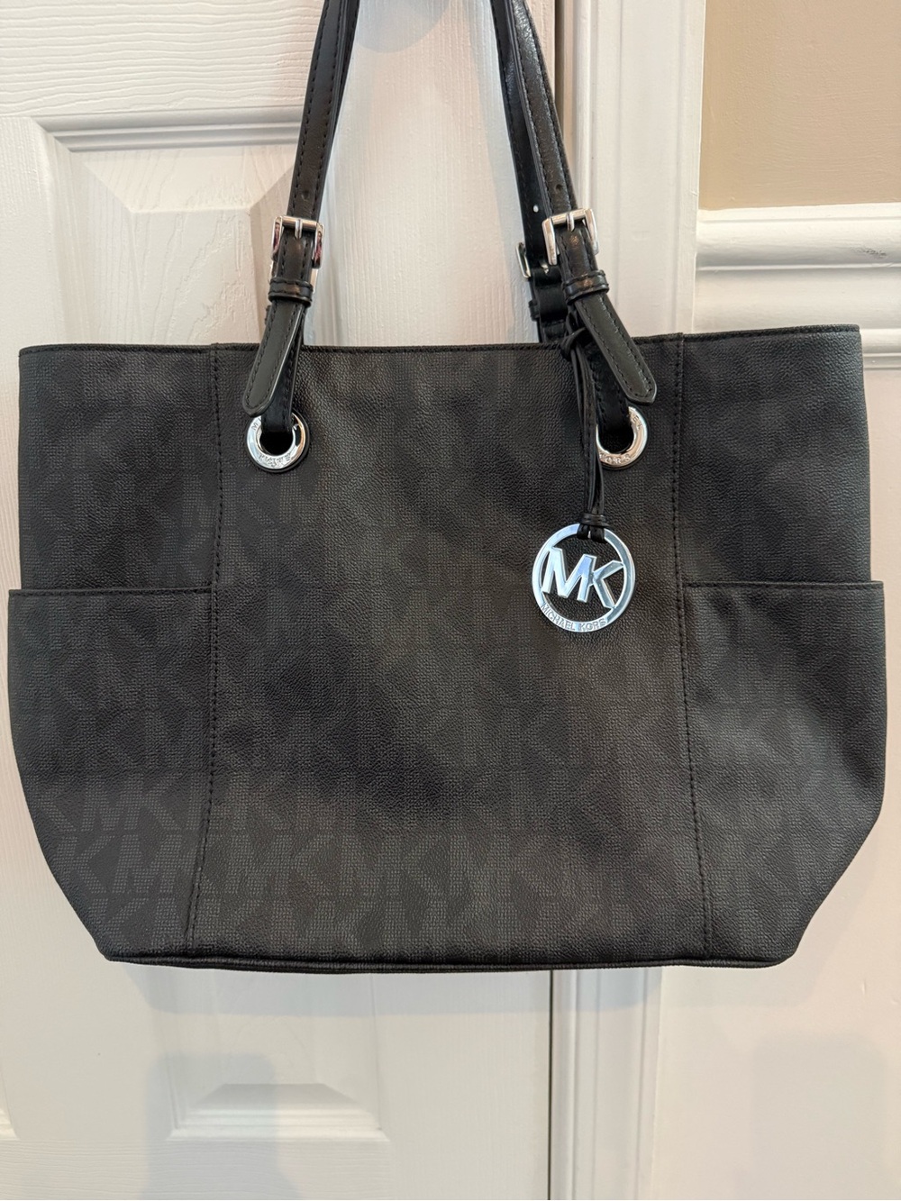 Michael Kors Black Logo Monogram Tote - Picture 2 of 6
